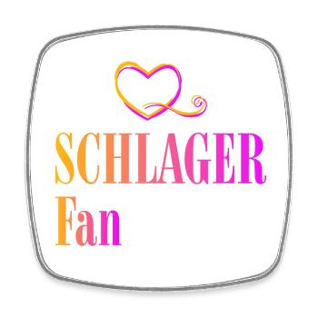 Schlager Fan forever - Viereckiger Kühlschrankmagnet - Weiß - Vorne