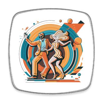Disco Dream - Square fridge magnet - white - Front