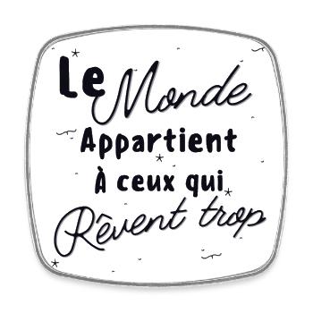 Le monde humour - Magnet carré - blanc - Devant