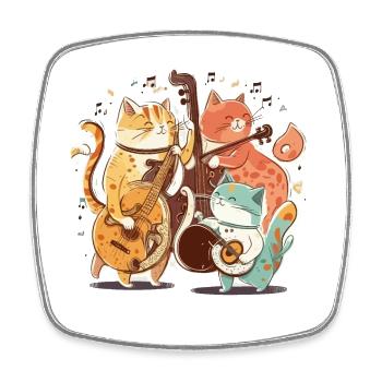 Katzenband - Viereckiger Kühlschrankmagnet - Weiß - Vorne