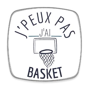 J Peux pas j ai basket - Magnet carré - blanc - Devant