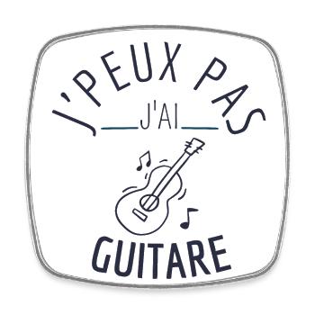J peux pas j ai guitare - Magnet carré - blanc - Devant