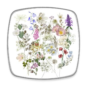 T-shirt Fleurs sauvages, Classique, Fleurs sauvages d’été - Magnet carré - blanc - Devant