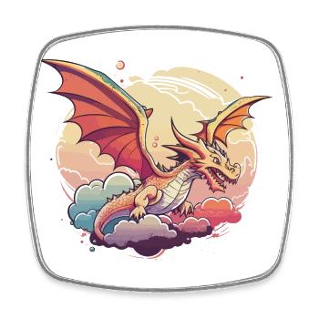 Dragon in the Clouds - Square fridge magnet - white - Front