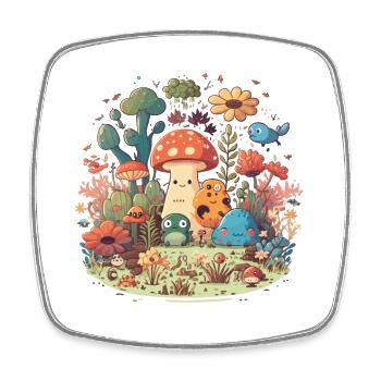 The Enchanted Garden - Square fridge magnet - white - Front