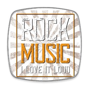 Rock Music - Square fridge magnet - white - Front