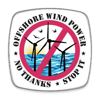 Offshore Wind Power No Thanks - Square fridge magnet - white - Front
