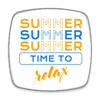 Summer Time to relax EV - Square fridge magnet - white - Front