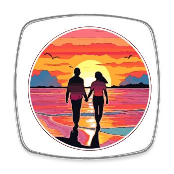 Ocean of Love - Square fridge magnet - white - Front