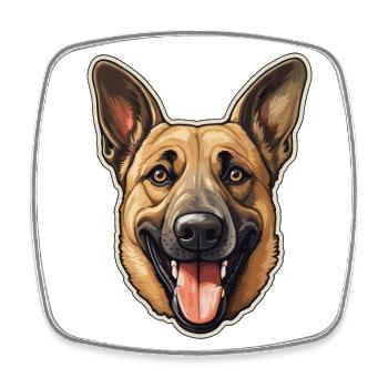 Malinois Hundegesicht Belgischer Schäferhund - Viereckiger Kühlschrankmagnet - Weiß - Vorne