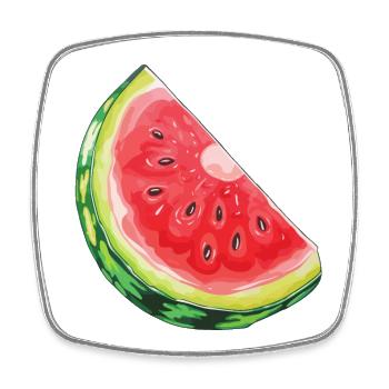 Wassermelonenscheibe Durst Löschen - Viereckiger Kühlschrankmagnet - Weiß - Vorne