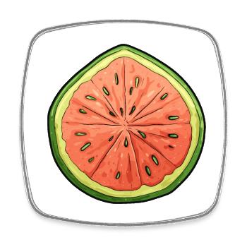 Melonenscheibe - Lebendige Oase - Viereckiger Kühlschrankmagnet - Weiß - Vorne