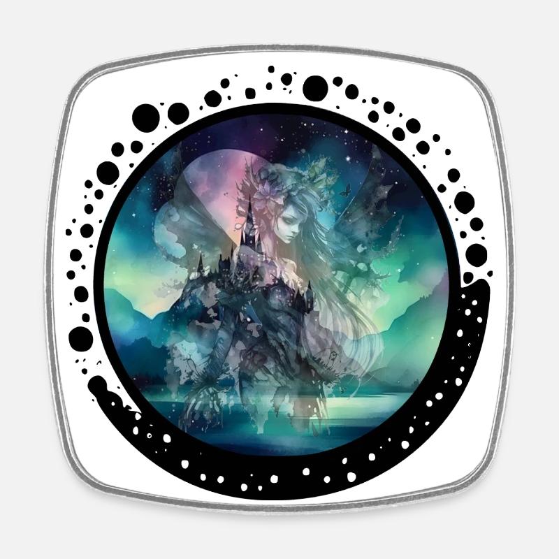 Circle Beauty - Square fridge magnet - white