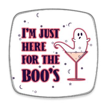 Halloween Geist - Viereckiger Kühlschrankmagnet - Weiß - Vorne