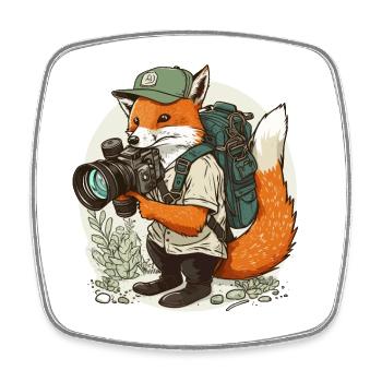 Foxs Flash - Square fridge magnet - white - Front