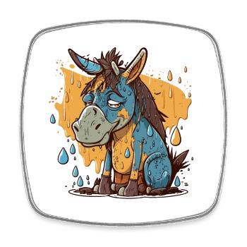 Rainy Day Grumps - Square fridge magnet - white - Front