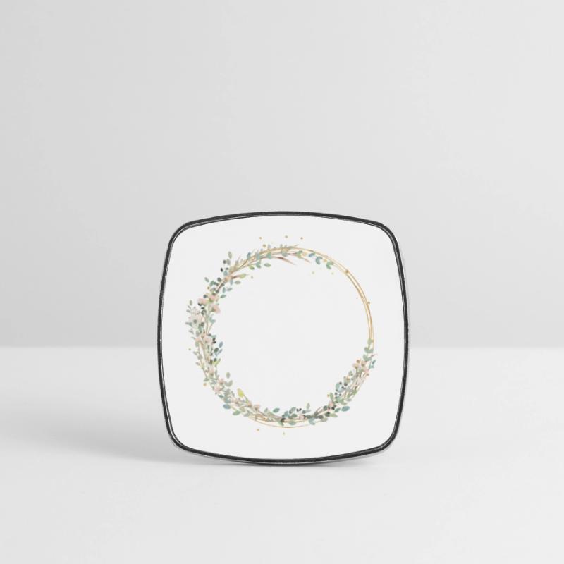 Circle Elegant Eucalyptus customizable Square fridge magnet