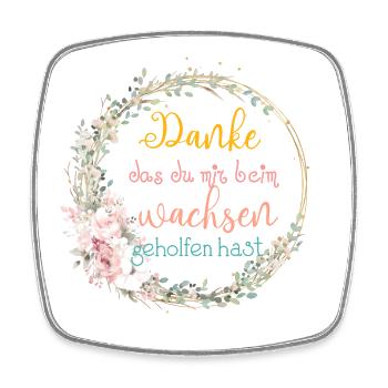 Danke das du mir beim Wachsen geholfen hast! - Viereckiger Kühlschrankmagnet - Weiß - Vorne