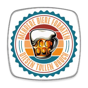 Bier - Viereckiger Kühlschrankmagnet - Weiß - Vorne