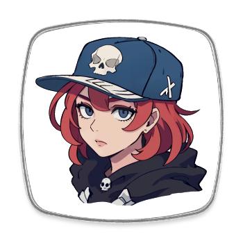 Skater Girl - Square fridge magnet - white - Front