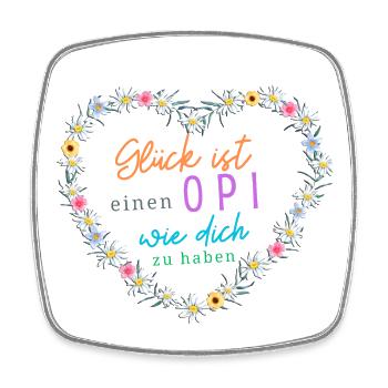 Glück ist, einen OPI wie dich zu haben ! - Viereckiger Kühlschrankmagnet - Weiß - Vorne