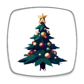 Xmas Tree - Square fridge magnet - white - Front