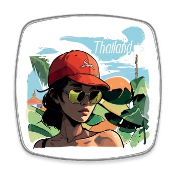 Femme asiatique en Thaïlande - Magnet carré - blanc - Devant