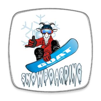 Snowboard de chèvre - Le plus grand de tous les temps - Magnet carré - blanc - Devant