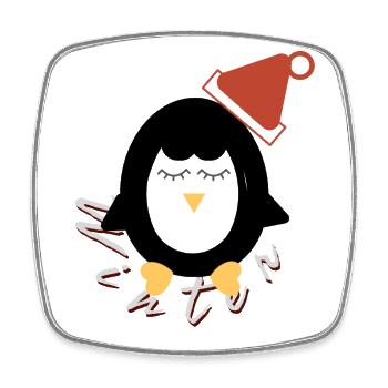 Penguin in winter - Square fridge magnet - white - Front