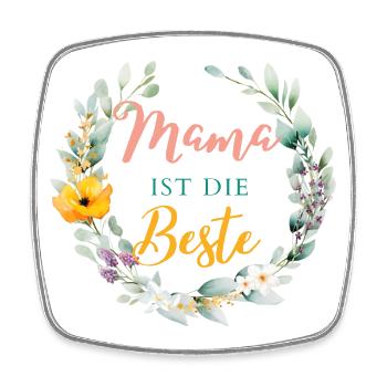 Mama ist die Beste! Personalisierbares Design - Viereckiger Kühlschrankmagnet - Weiß - Vorne