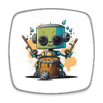 Beat Machine - Square fridge magnet - white - Front