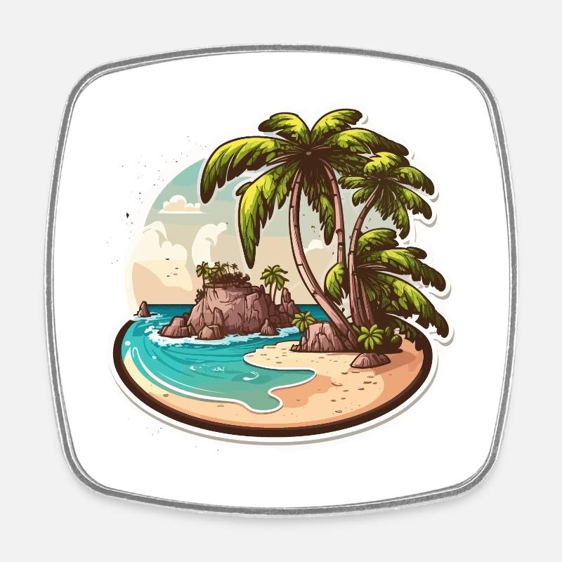 Le chercheur de paradis tropical - Magnet carré - blanc