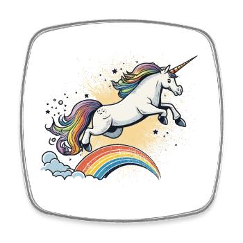Rainbow Rider - Square fridge magnet - white - Front