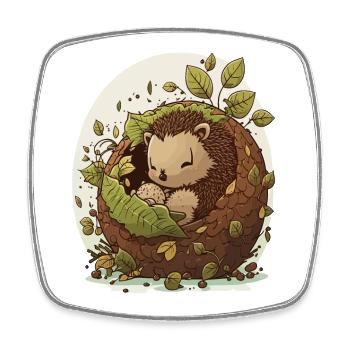 Cozy Hedgehog - Square fridge magnet - white - Front
