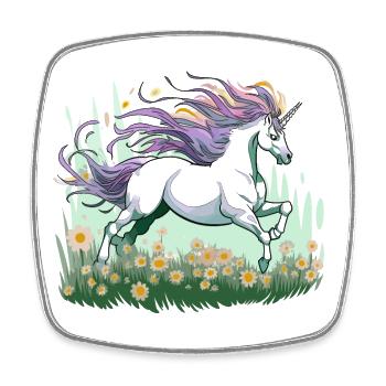 Licorne magique - Magnet carré - blanc - Devant