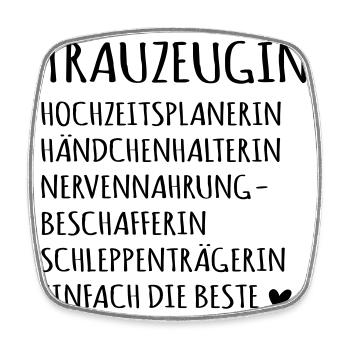 Team Braut-Trauzeugin! - Viereckiger Kühlschrankmagnet - Weiß - Vorne