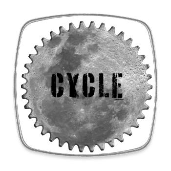 Mond-Radtour - Viereckiger Kühlschrankmagnet - Weiß - Vorne