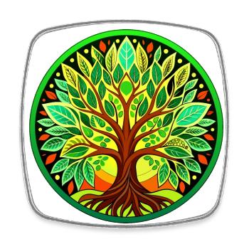 Baum des Lebens - Viereckiger Kühlschrankmagnet - Weiß - Vorne