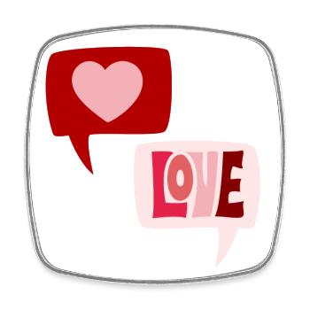 Bulles d’amour amour Saint-Valentin 2403-5 - Magnet carré - blanc - Devant