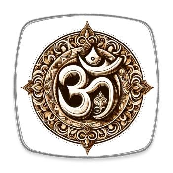 Om Logo Namah Shivaya Mantra Méditation Yoga - Magnet carré - blanc - Devant