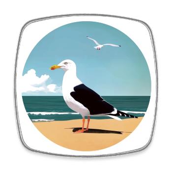 Seagull - Square fridge magnet - white - Front