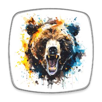 Grizzly, bear, bear - Square fridge magnet - white - Front