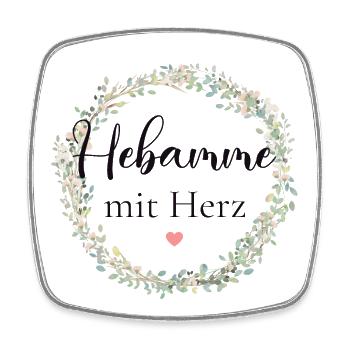 Hebamme mit Herz! Personalisierbares Design - Viereckiger Kühlschrankmagnet - Weiß - Vorne