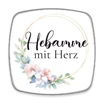 Hebamme mit Herz! Personalisierbares Design - Viereckiger Kühlschrankmagnet - Weiß - Vorne