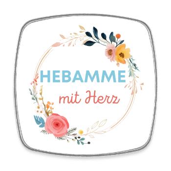 Hebamme mit Herz! Personalisierbares Design - Viereckiger Kühlschrankmagnet - Weiß - Vorne