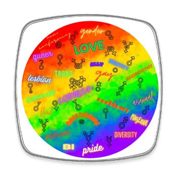 LGBTQIA+ Pride Design - Viereckiger Kühlschrankmagnet - Weiß - Vorne