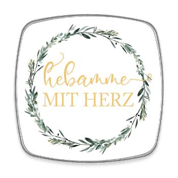 Hebamme mit Herz! Personalisierbares Design - Viereckiger Kühlschrankmagnet - Weiß - Vorne