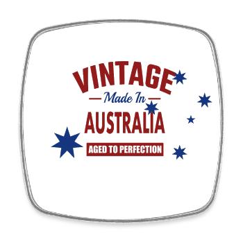 Vintage Made in Australia étoiles bleues et drapeau - Magnet carré - blanc - Devant