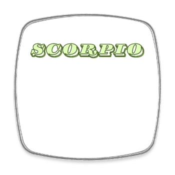 Logo "Scorpion" - Magnet carré - blanc - Devant