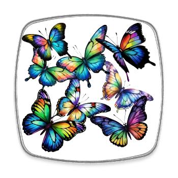 Papillons - Magnet carré - blanc - Devant